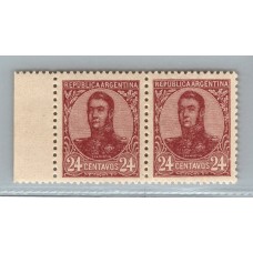 ARGENTINA 1908 GJ 285b PAREJA DE ESTAMPILLAS NUEVAS CON GOMA, VARIEDAD CON Y SIN FILIGRANA U$ 40 !!!